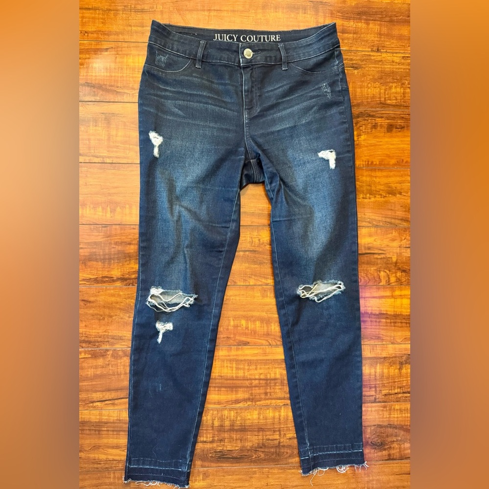 Juicy Couture Blue Skinny Jeans Distressed